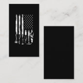 American Flag Garage Tools Proud Carpenter USA 名刺 (正面/裏面)