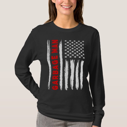 American Flag Garbage Man US USA Flag Tシャツ (正面)