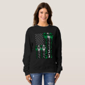 American Flag Giraffe St Patricks Day Animal Shamr スウェットシャツ (正面フル)