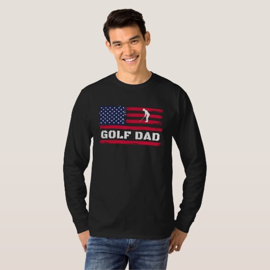 American Flag Glof Dad Father's Day Tシャツ (正面フル)