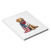 American Flag Golden Retriever Engraved Dog Lover  ノートパッド (アングル)