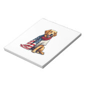American Flag Golden Retriever Engraved Dog Lover  ノートパッド (回転)