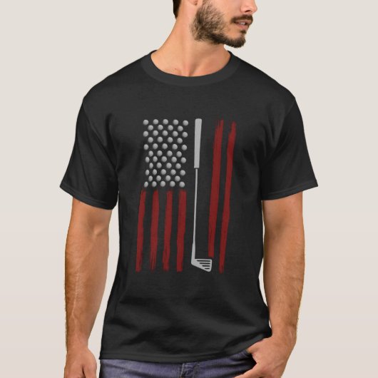 American Flag Golf For Golfer Golf Club Tシャツ (正面)