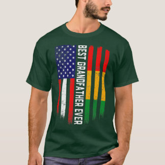 American Flag & Guinea Flag Best Grandfather Ever Tシャツ