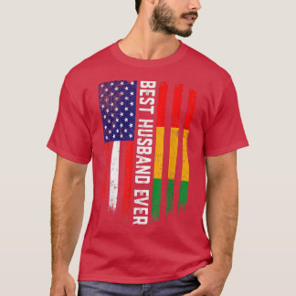 American Flag & Guinea Flag Best Husband Ever  Tシャツ