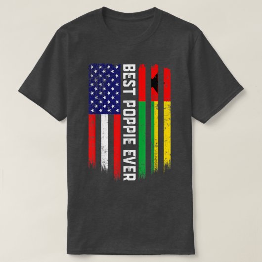 American Flag & GuineaBissau Flag Best Poppie Ever Tシャツ (デザイン正面)
