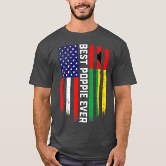 American Flag & GuineaBissau Flag Best Poppie Ever Tシャツ