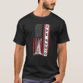 American Flag Ham Radio Amateur Radio Operator Tシャツ (正面)
