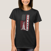 American Flag Ham Radio Amateur Radio Operator Tシャツ (正面)