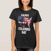 American Flag Happy Columbus Day Tシャツ (正面)