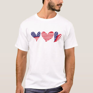 American Flag Heart 4th of July Tシャツ