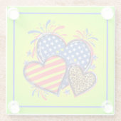 American Flag Heart Leopard Sublimation-64210 ガラスコースター (裏面)