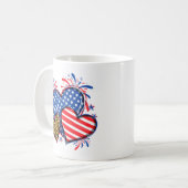 American Flag Heart Leopard Sublimation-64210 コーヒーマグカップ (正面左)