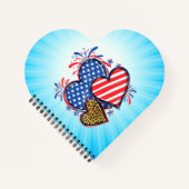 American Flag Heart Leopard Sublimation-64210 ノートブック (正面)