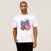 American Flag Heart Leopard Sublimation-64210 Tシャツ (正面フル)