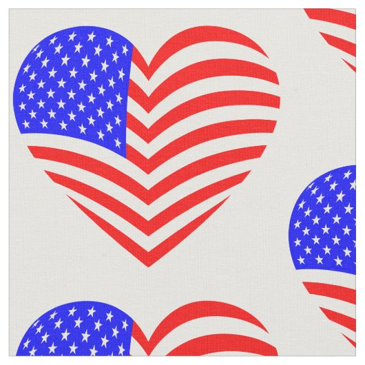 american flag heart usa patriotic ファブリック (クローズアップ)