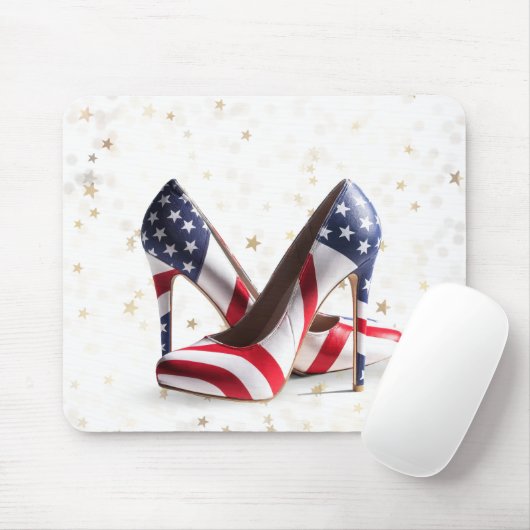 American Flag High Heel Shoes マウスパッド (マウス)