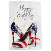American Flag High Heel Shoes ミディアムペーパーバッグ (正面)