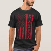 American Flag Hiv Aids Brain Aneurysm Stroke Aware Tシャツ (正面)