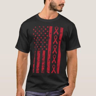 American Flag Hiv Aids Brain Aneurysm Stroke Aware Tシャツ