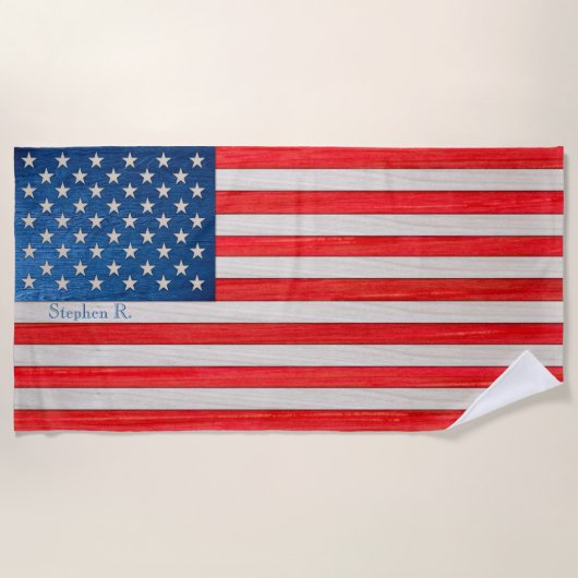  American Flag Horizontal Orientation ビーチタオル (正面)