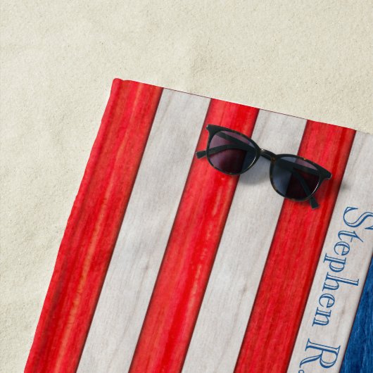  American Flag Horizontal Orientation ビーチタオル (インサイチュ)