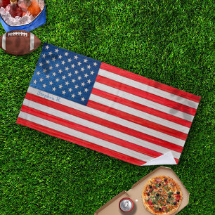 American Flag Horizontal Orientation ビーチタオル