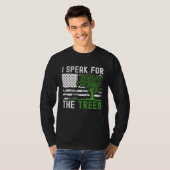 American Flag I Speak For Trees Earth Day 2023 Ear Tシャツ (正面フル)