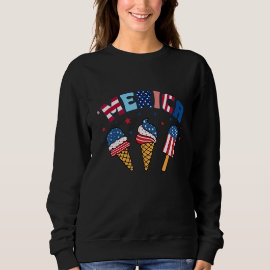 American Flag Ice Cream Cones 'Merica Ice Cream 4t スウェットシャツ (正面)