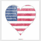 American flag in heart シール (シート)