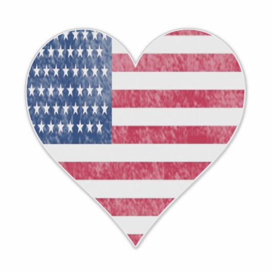 American flag in heart シール (正面)
