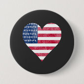 American flag in heart 缶バッジ (正面)