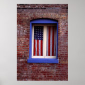 American flag in window ポスター (正面)