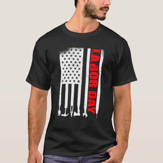 American Flag Labor Day Tシャツ (正面)