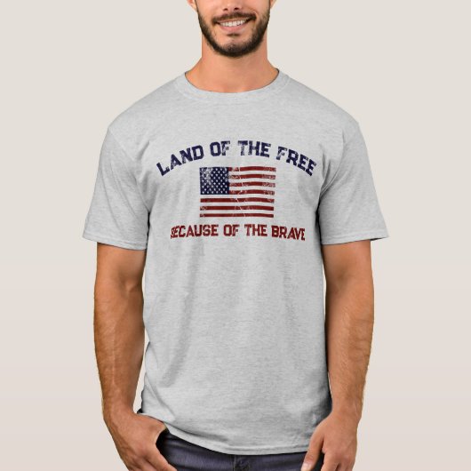 American Flag Land of the Free Tシャツ (正面)