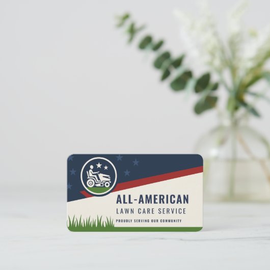 American Flag Lawn Care and Mowing 名刺 (スタンド正面)