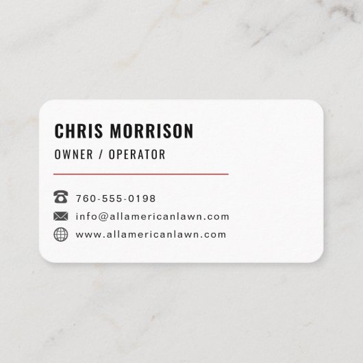 American Flag Lawn Care and Mowing 名刺 (裏面)