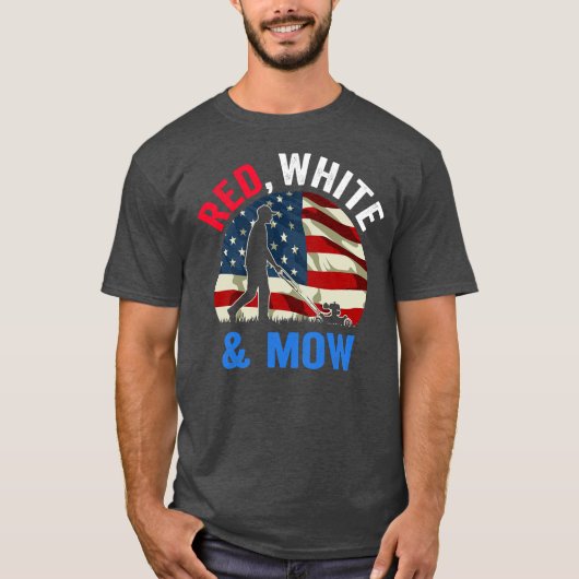 American Flag Lawn Mowing 4th Of July Lawn Mower Tシャツ (正面)