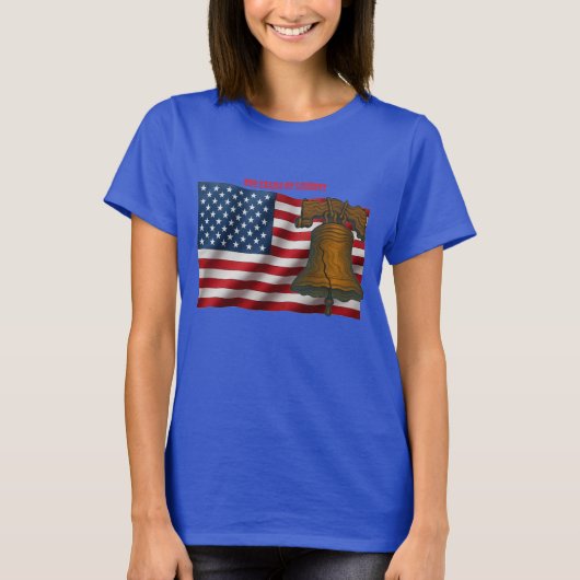 American Flag & Liberty Bell Independence Day URM Tシャツ (正面)