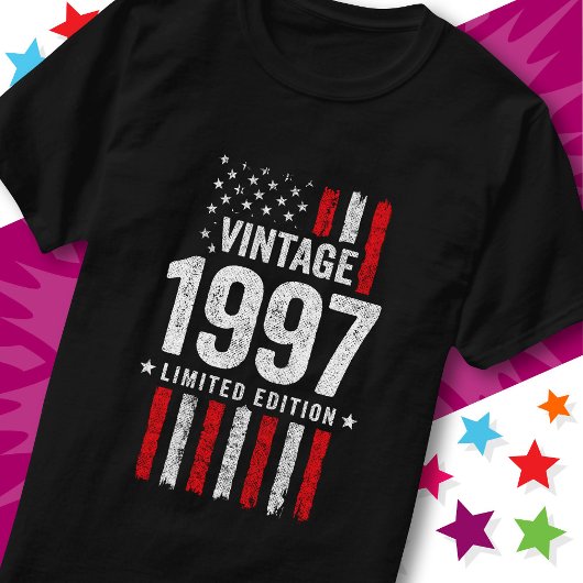 American Flag Limited Edition Stars Vintage 1997 Tシャツ
