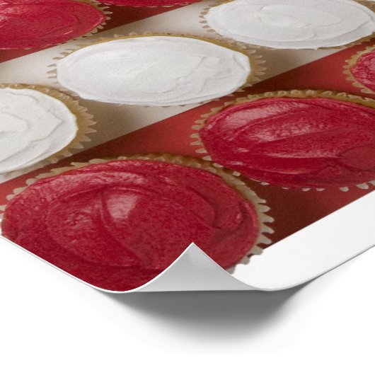 American flag made of cupcakes ポスター (角)