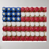 American flag made of cupcakes ポスター (正面)