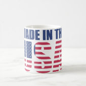 American Flag "MADE" Typography Mug - Patriotic コーヒーマグカップ (中央)