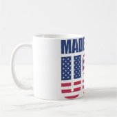 American Flag "MADE" Typography Mug - Patriotic コーヒーマグカップ (左)