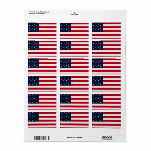 American Flag Magically Flag  ラベル (フルシート)