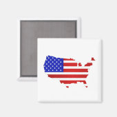 American Flag Map of the United States of America マグネット (正面/裏面)