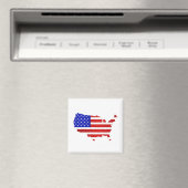 American Flag Map of the United States of America マグネット (インサイチュ (食洗機))
