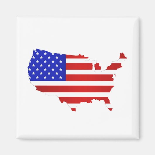 American Flag Map of the United States of America マグネット (正面)