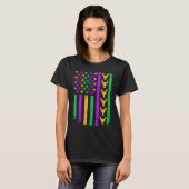 American Flag Mardi Gras Outfit Crawfish For Women Tシャツ (正面フル)