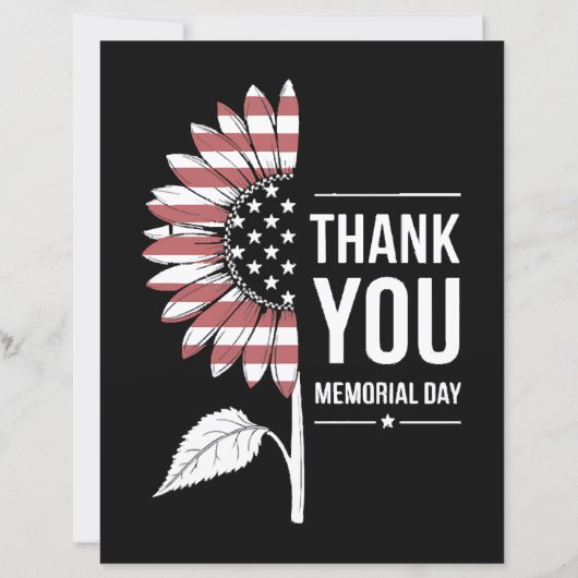 American Flag Memorial Day Sunflower USA (正面)